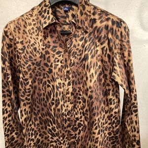 Chaps by Ralph Lauren animal print button up shirt. Long sleeves. Size medium.